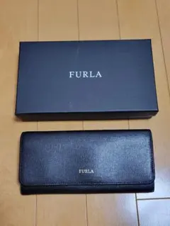 【FURLA】ブラックレザー 長財布