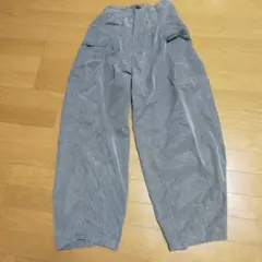 evistub グレー ワイドシルエット ワークパンツ