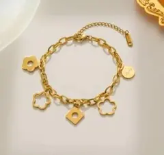 売れ筋 ヴィンテージ サージカルステンレス 【ラスト1】 フラワー✨ブレスレット