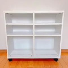 キャスター付き 木製 マルチラック 収納棚 幅75cm 大容量 省スペース　隙間