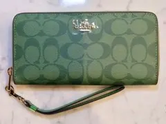 新品箱付き】コーチ 長財布 シグネチャー アコーディオンジップ
