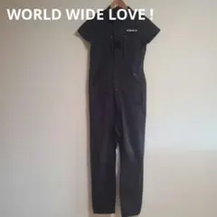 ワールドワイドラブ つなぎ ミリタリー オールインワン サロペット パンツ 黒のサムネイル