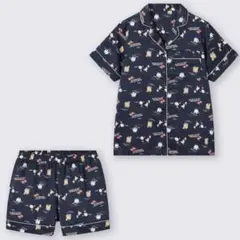 GU ちいかわ サテンパジャマ 半袖 ショートパンツ ネイビー XXLのサムネイル