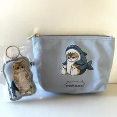 【新品未使用】mofusand サメにゃん チャーム付きポーチ モフサンド ねこ