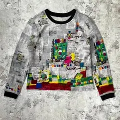 日本製 vintage レトロ古着 アート柄 コラージュ 絵画柄 トップス