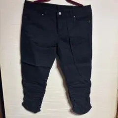 黒 ルーズフィット カジュアルパンツ
