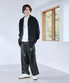 MONO-MART ワイドスリーブ オーバーサイズ チャイナシャツ　Lサイズ