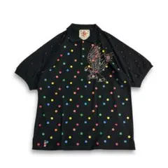希少 レア VINTAGE 90s~00s ドット ラインストーン ポロシャツ