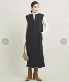 BEAUTY & YOUTH キーネック ジャンパースカート　ブラックXSサイズ