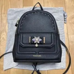 サマンサベガ 黒 ビジューリボンリュック小 美品