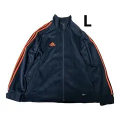 adidas ネイビー オレンジ ジャージ　L