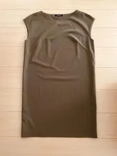 MICHEL KLEIN カーキブラウン　ノースリーブワンピース　チュニック