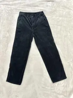 無印良品　コーデュロイワイドパンツ　メンズ　Ｍ　黒　カポック混