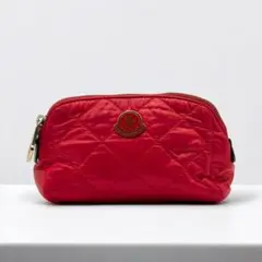 美品✨ MONCLER ポーチ キルティング レッド メイクポーチ コスメポーチ