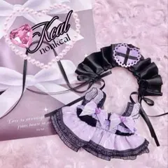 ぬい服　ハンドメイド　メイド　10cm　ナース　紫　黒　ブラック　ゴシック