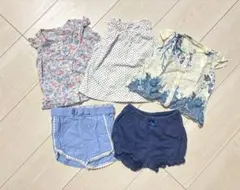 ノースリーブトップスとショートパンツ5点セットのサムネイル