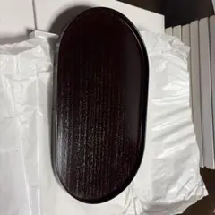 （まとめ買い希望）漆塗りダークブラウン楕円形盆