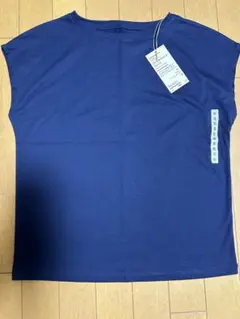 無印良品　フレンチスリーブ　Ｔシャツ　ネイビーＳ　新品タグ付き
