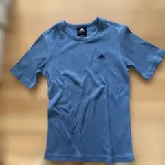 adidas ワッフル素材 半袖Tシャツ ブルー Sサイズのサムネイル
