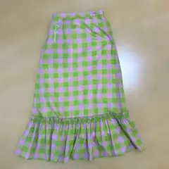 Dearsisterhood チェックスカート　グリーン　ピンク