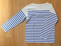 ユニクロ　ボーダーオーバーサイズT　長袖　Sサイズ　ブルー