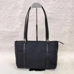 23区 ブラック ナイロン トートバッグ ハンドバッグ シンプル