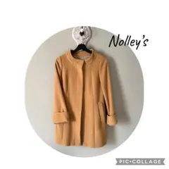 Nolley's ノーカラーコート　ジャケット36 キャメル
