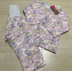 ⭐︎ラプンツェル キルトパジャマ　腹巻き付き　綿100% 前開きパジャマ90