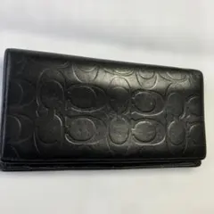 COACH コーチ 長財布 シグネチャー ブラック レザー