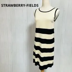 ストロベリーフィールズ ボーダー ニット ワンピース ノースリーブ a641