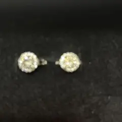 クリスタル付きフープイヤリング