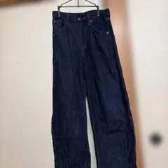 UNIQLO JEANS ダークブルー ワイドパンツ