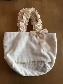 Maison de FLEUR トートバッグ　ベージュ　リボン