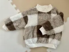 フリース チェック柄 トレーナー