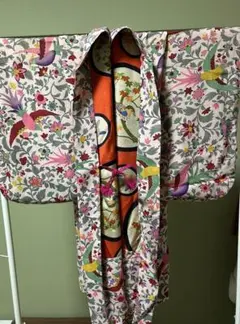 アンティーク 道行コート 羽織 和装コート 大正ロマン　花　草　鳥