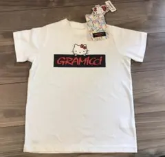 新品　グラミチ×キティコラボのイラスト Tシャツ　キッズ　ホワイト　白　大人気