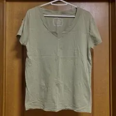 【美品】FREE'S MART フリーズマート　Vネック　カーキ　Tシャツ