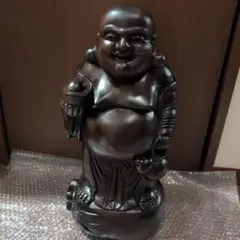E-4 希少 特大 木彫り 福禄寿 寿老人 置物 オブジェ 七福神 昭和レトロ