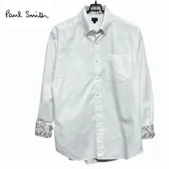 美品 Paul Smith リネン100％ 長袖シャツ 白 M 袖裏花 - メルカリ