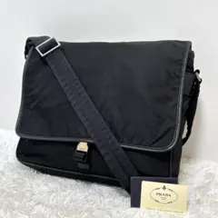 【美品】 プラダ ショルダーバッグ メッセンジャーバッグ 三角ロゴプレート