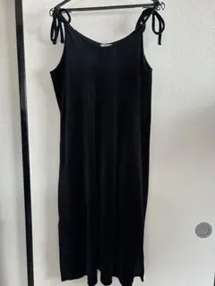 Honeys☆黒いキャミソールロングワンピースM