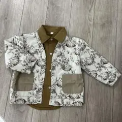 花柄ジャケットと茶色シャツの秋の二着セット　新品
