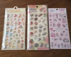 シール 3枚セット 食べ物 キャラクター