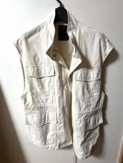 W Closet ダブルクローゼット　ミリタリーベスト アイボリー　ジレのサムネイル