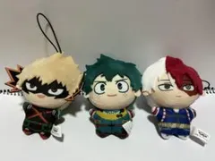 GiGO限定ヒロアカ　チビぐるみ3体セット緑谷出久、爆豪勝己、轟焦凍