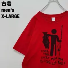 古着 ギルダン Tシャツ BASS フィッシング バス ビッグサイズ 赤 XL