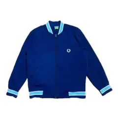 80s FRED PERRY トラックジャケット 紺 水色 2 古着 ジャージ
