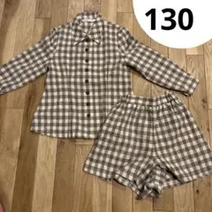 オシャレセットアップ　130 キッズ　チェック