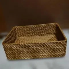 ラタン製バスケット 長方形 収納かご