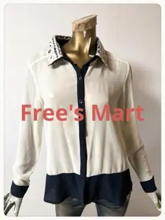 ☘️T22855☘️Free's Mart 長袖 バイカラーレース ブラウス シャツのサムネイル